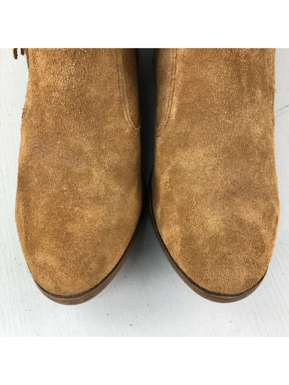 Minnetonka Women's Size 9.5 Blake Brown Suede Fringe Side Zip Ankle Booties